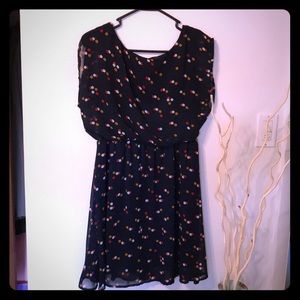 Navy blue chiffon dress